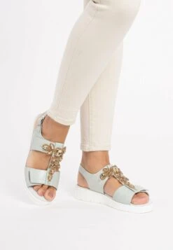 SOFTNAPPALDER SOFT - Plateausandalette - Salbei