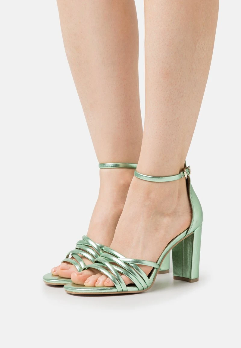 Marco Tozzi High Heel Sandalette - Green Metallic