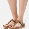 Birkenstock GIZEH BRAIDED FL REGULAR - Hausschuh - Cognac