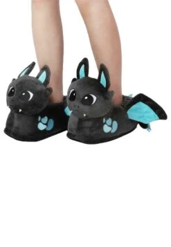 PLÜSCH-TIER-PANTOFFELN - Hausschuh - Spark Der Drache Anthrazit