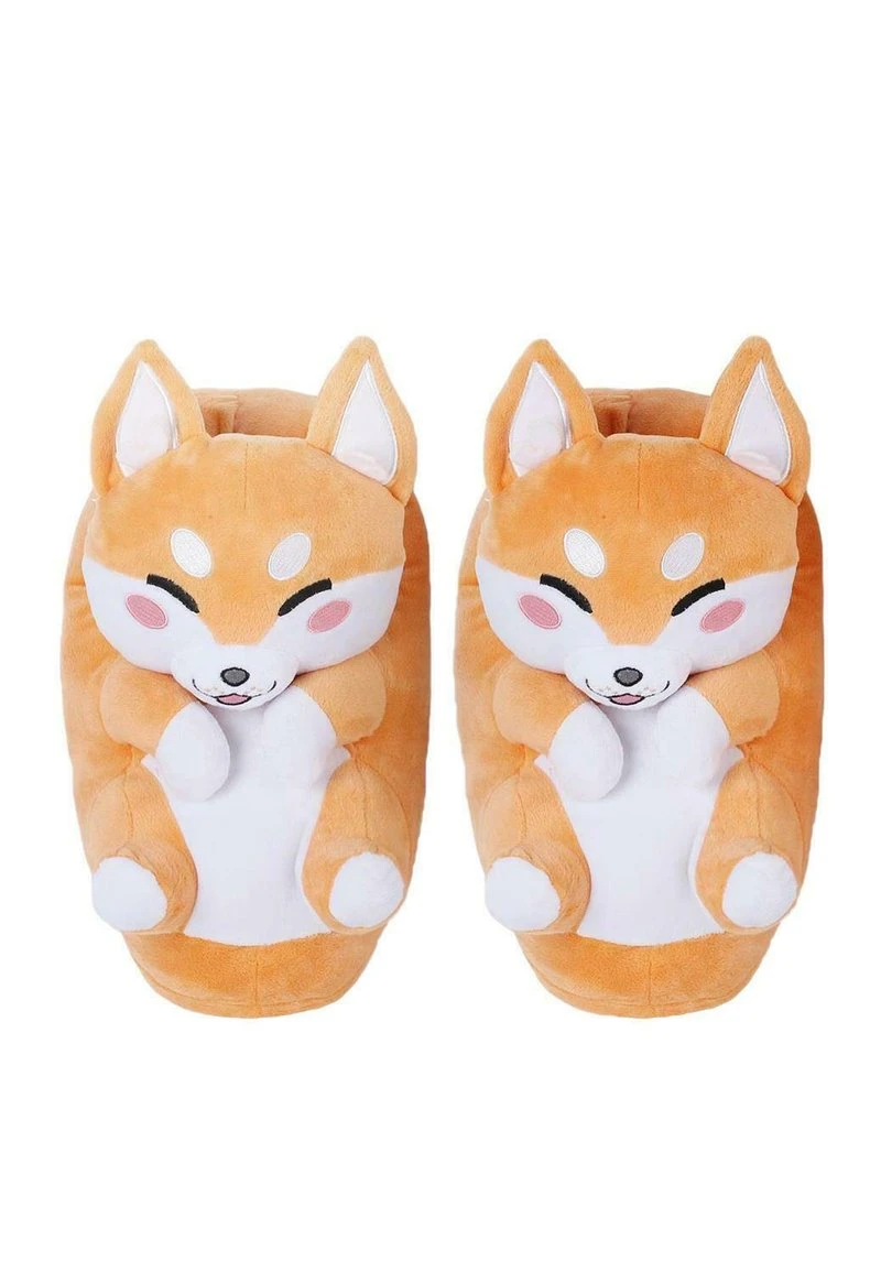 PLÜSCH-TIER-PANTOFFELN - Hausschuh - Akito Der Shiba Inu Gelb – Bild 4